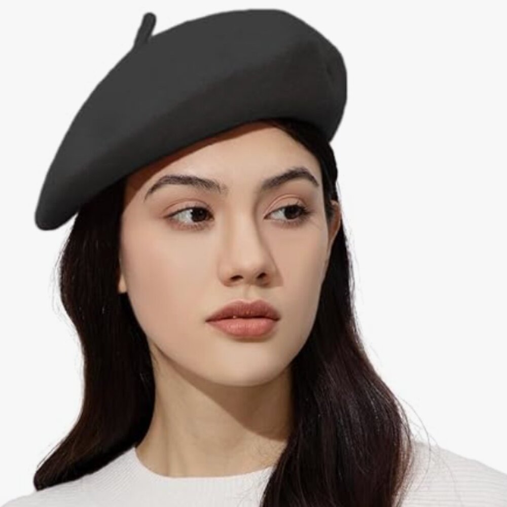 Black 100% WOOL BERET